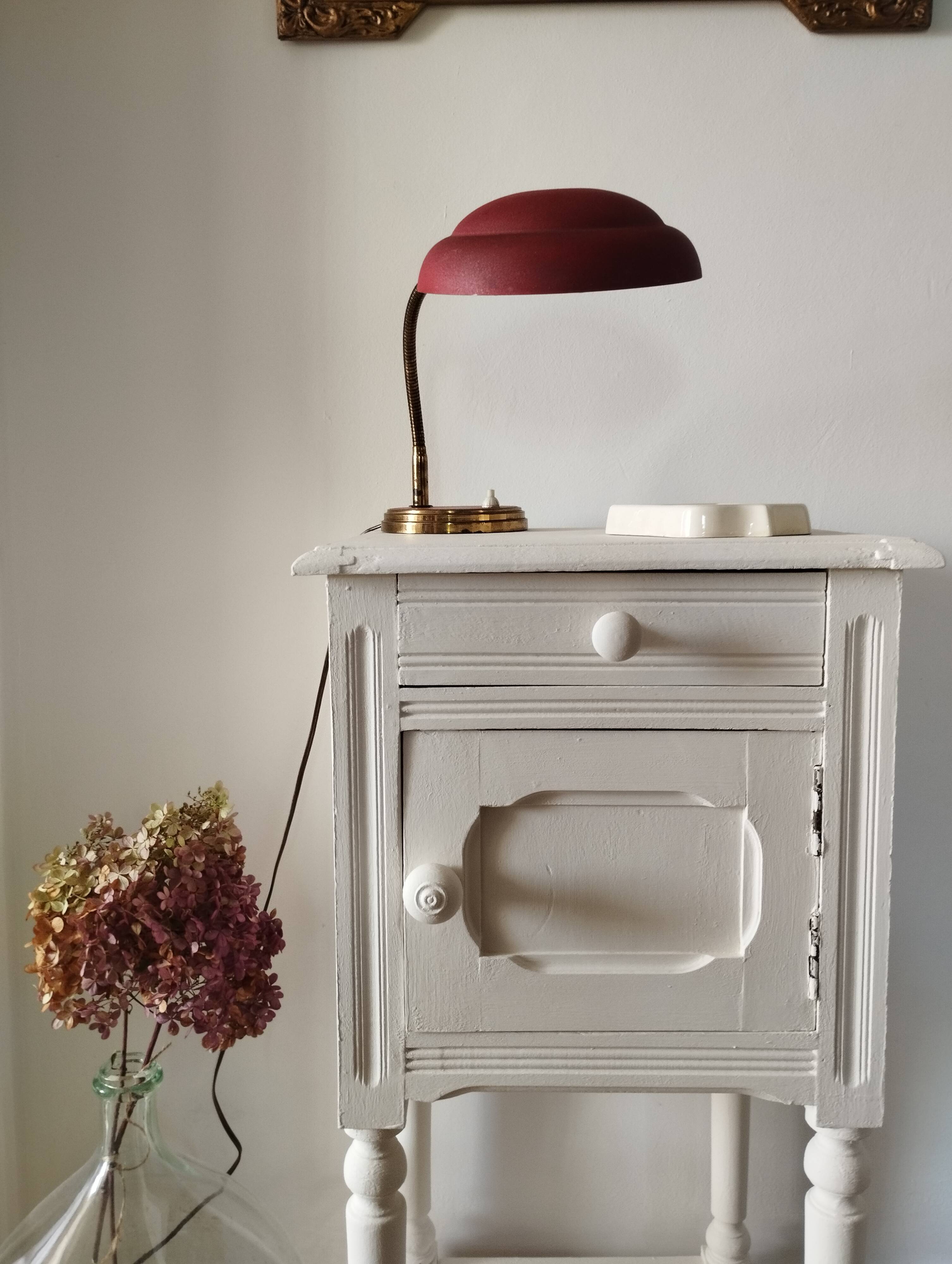Farrow & Ball white painted high bedside table