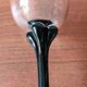 6 vintage black opaline footed flutes