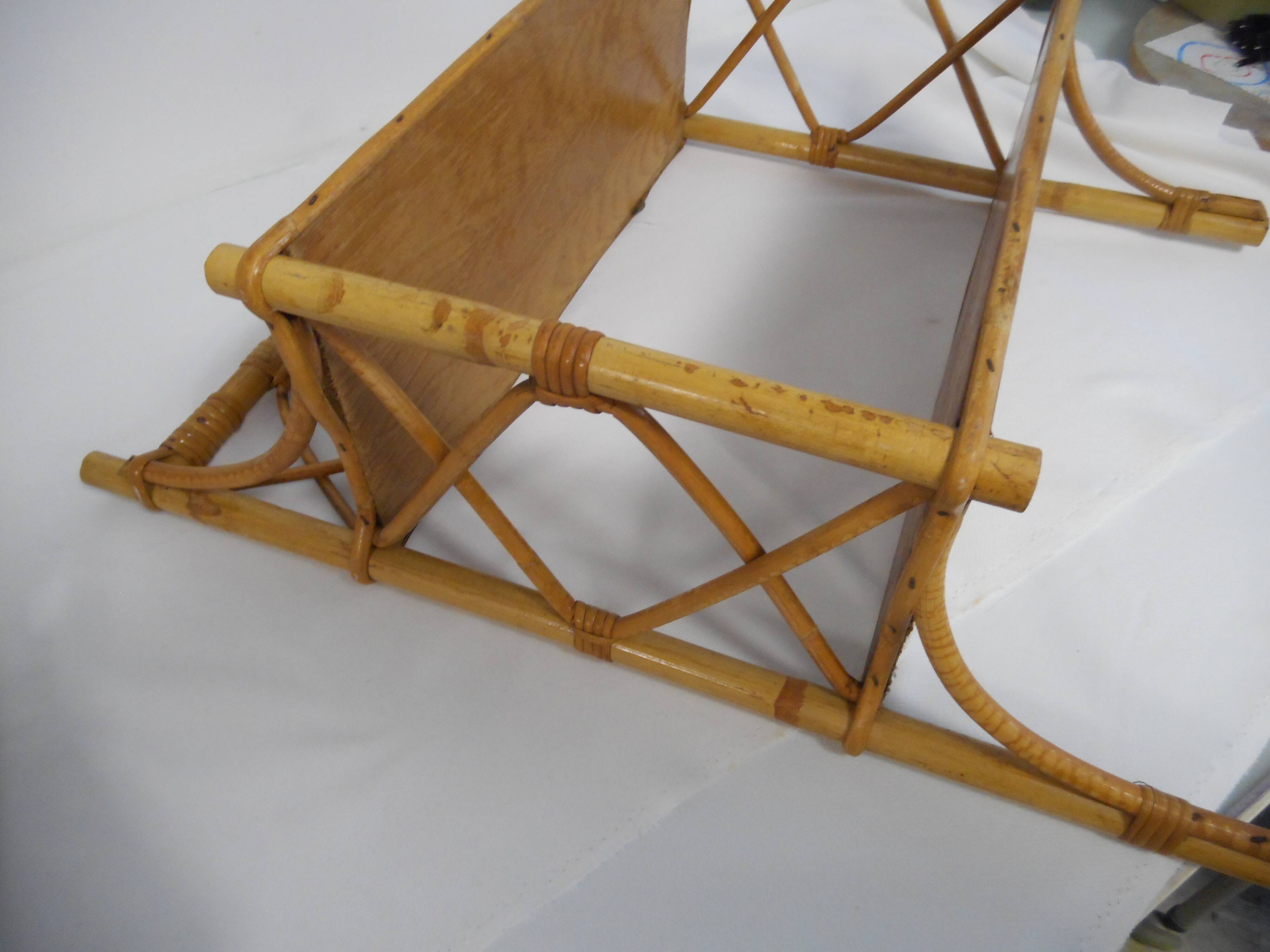 Vintage wall shelf of the  70s in bamboo
