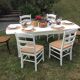 Ensemble table de ferme  blanche et quatre chaises