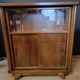 Vintage retractable swivel bar cabinet from the 1950s