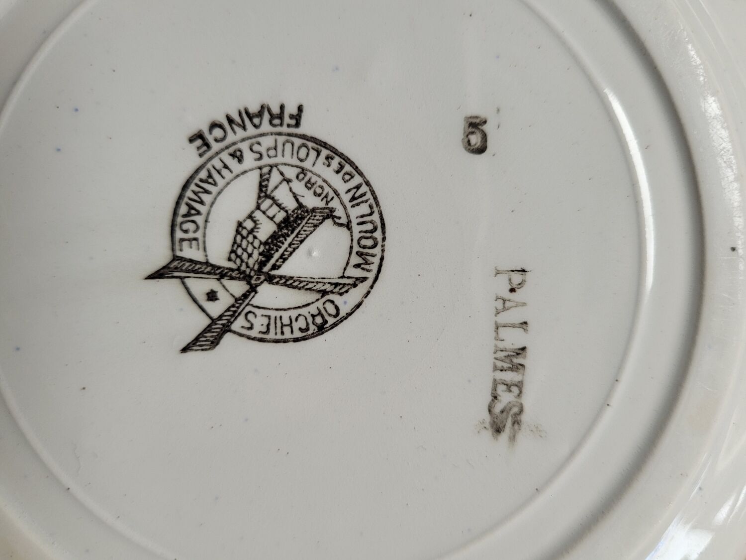 Set of 3 hollow plates Orchies Moulin des Loups Palmes