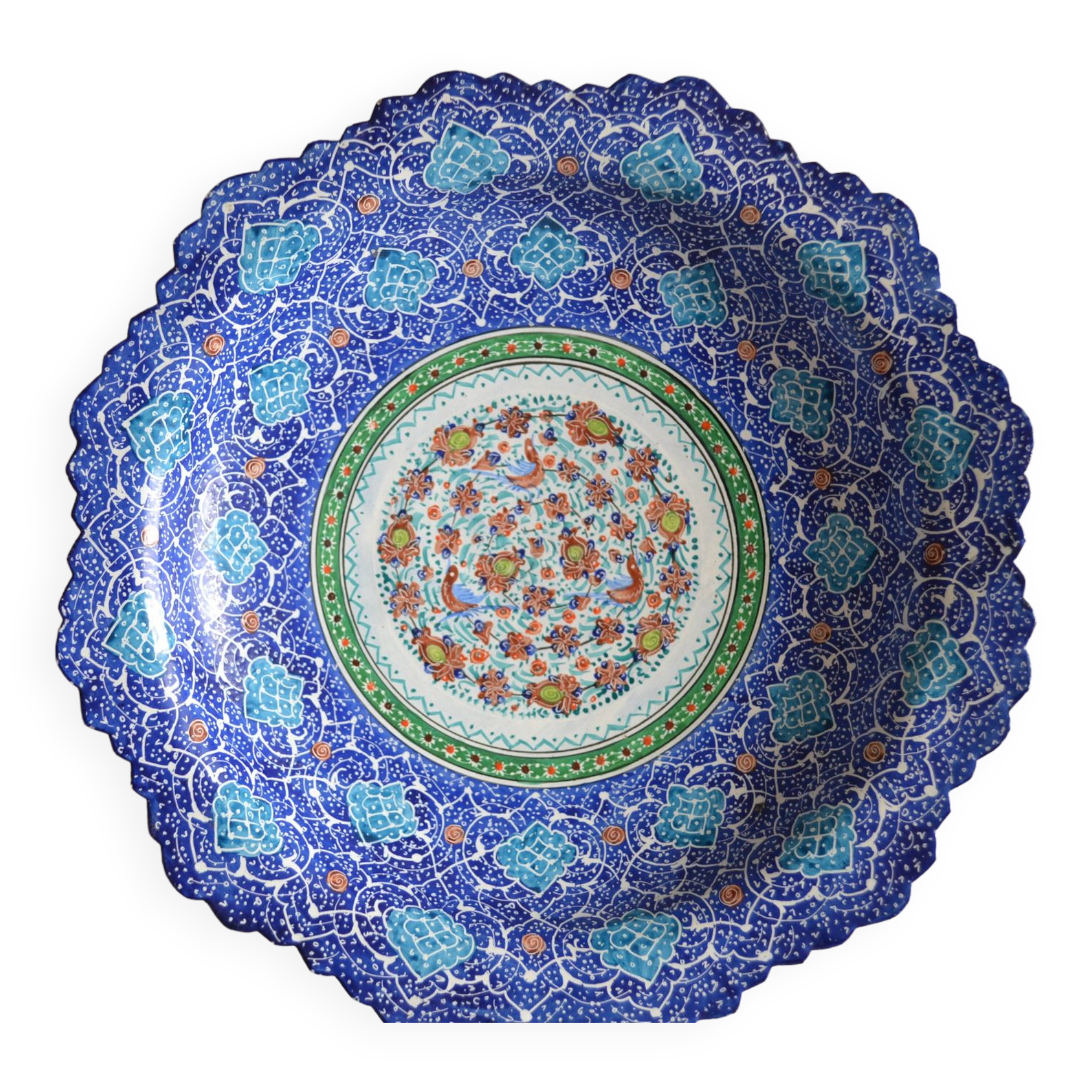 Islamic art enamel metal dish