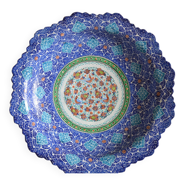 Islamic art enamel metal dish