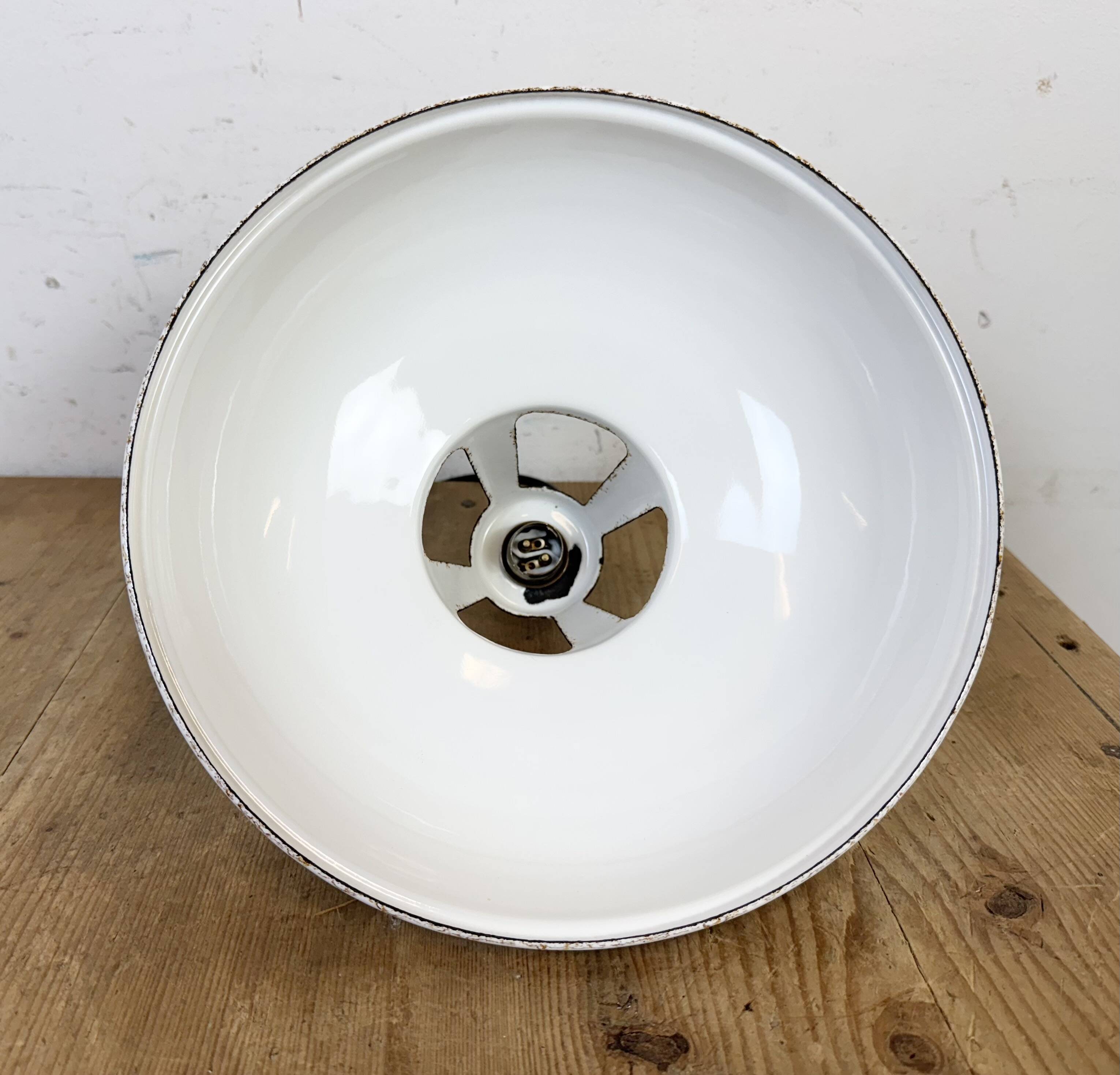 Industrial White Enamel Factory Pendant Lamp from Thorlux, 1960s