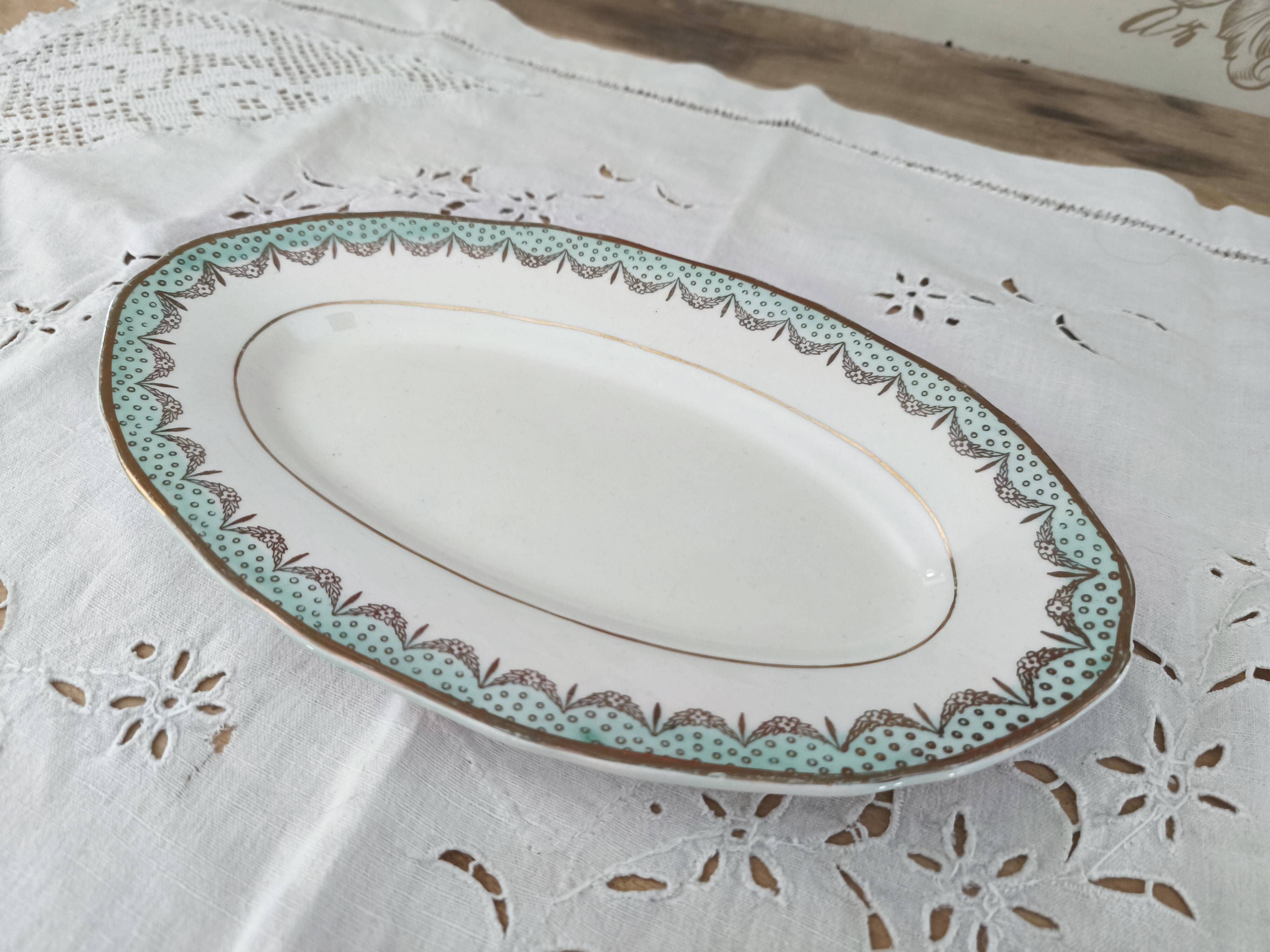 Longwy France earthenware dish Trianon model