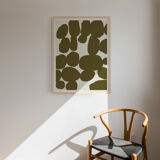 Abstract khaki giclee print, 50x70cm