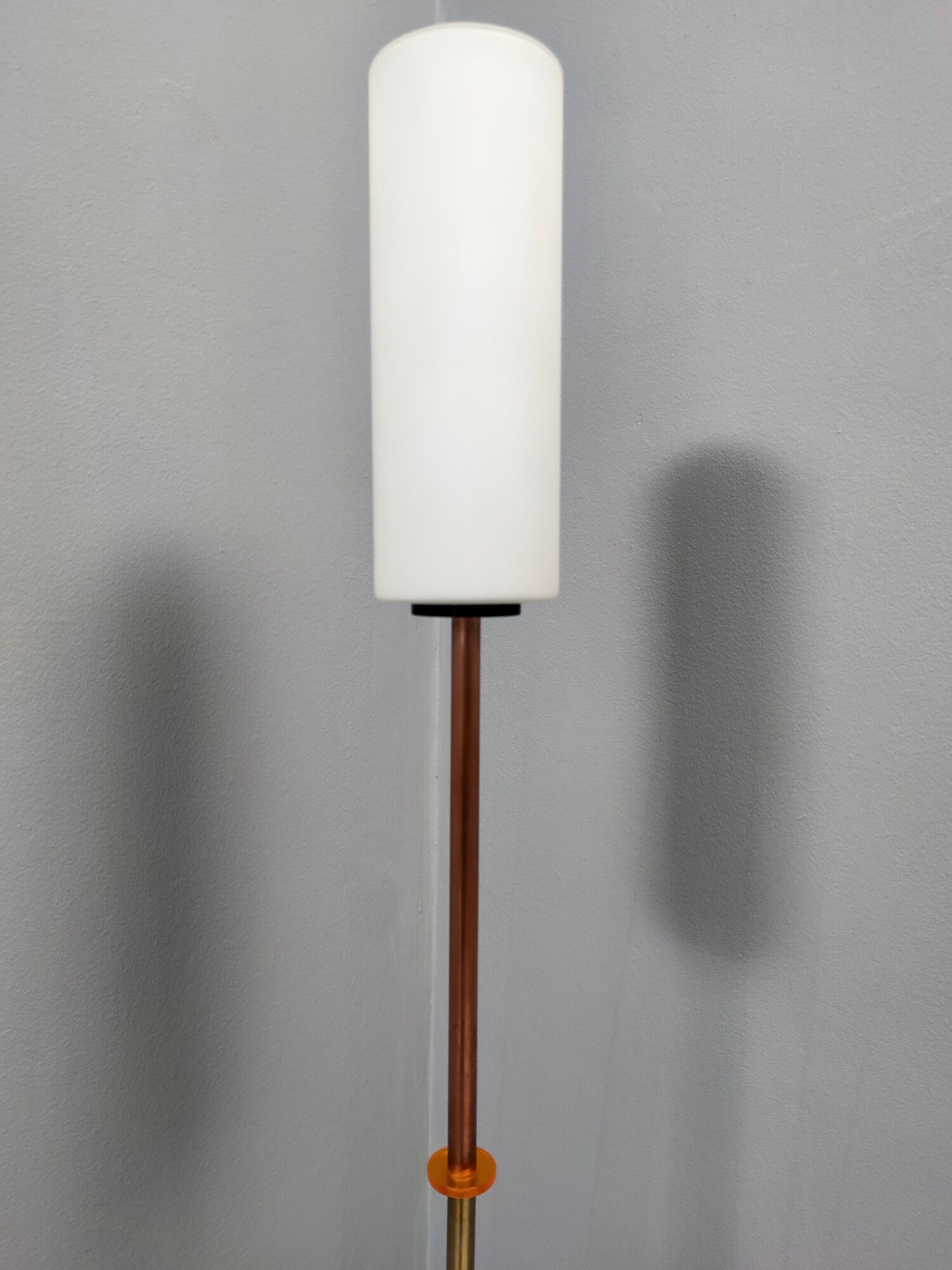 Glass, Brass, Aluminum, Copper and Iron Floor Lamp, 2021