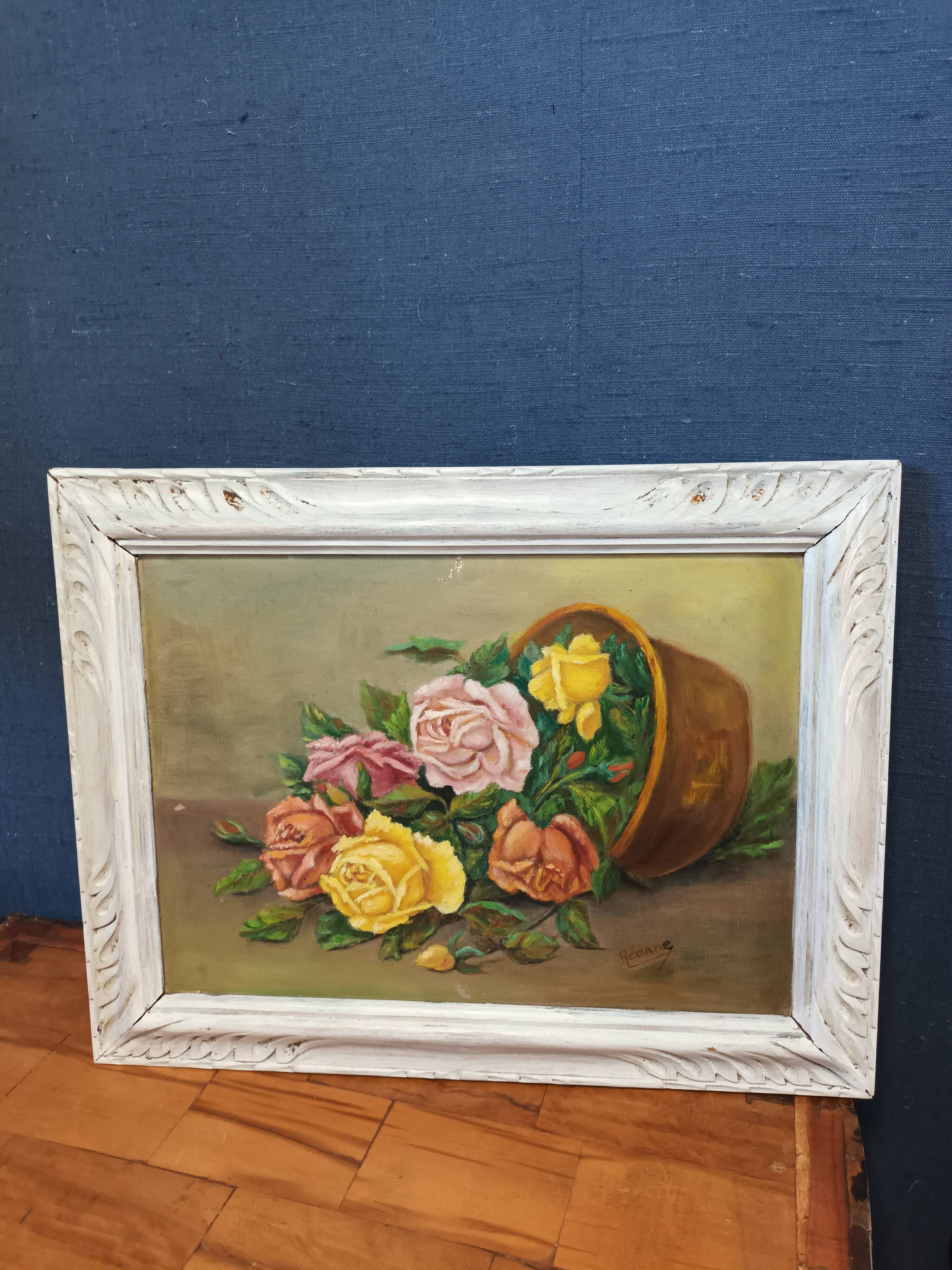 Still life painting bouquet of roses