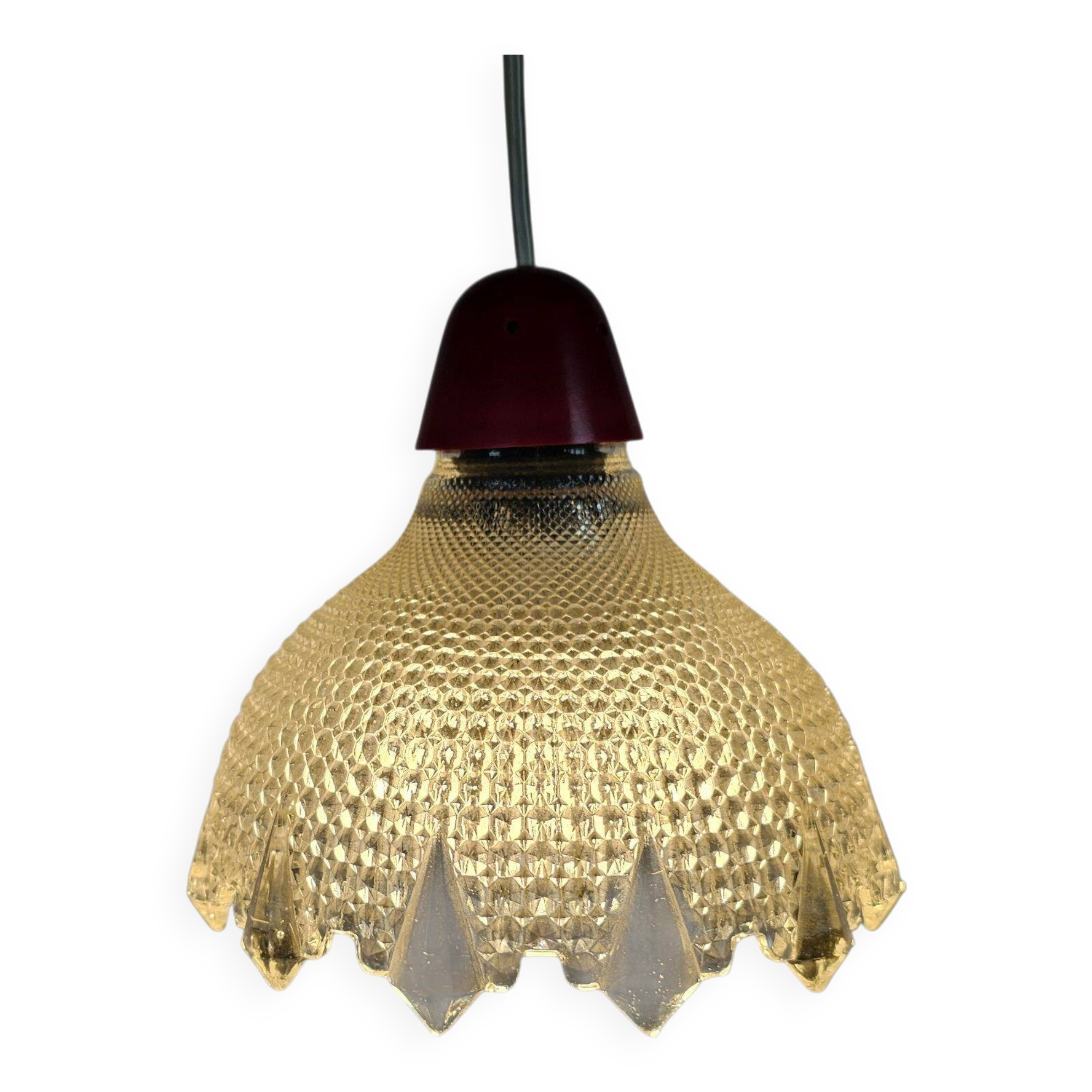 Erco Leuchten - Germany - pendant lamp - holophane style - Space Age - crys