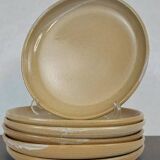 6 stoneware dinner plates, Auger Pottery