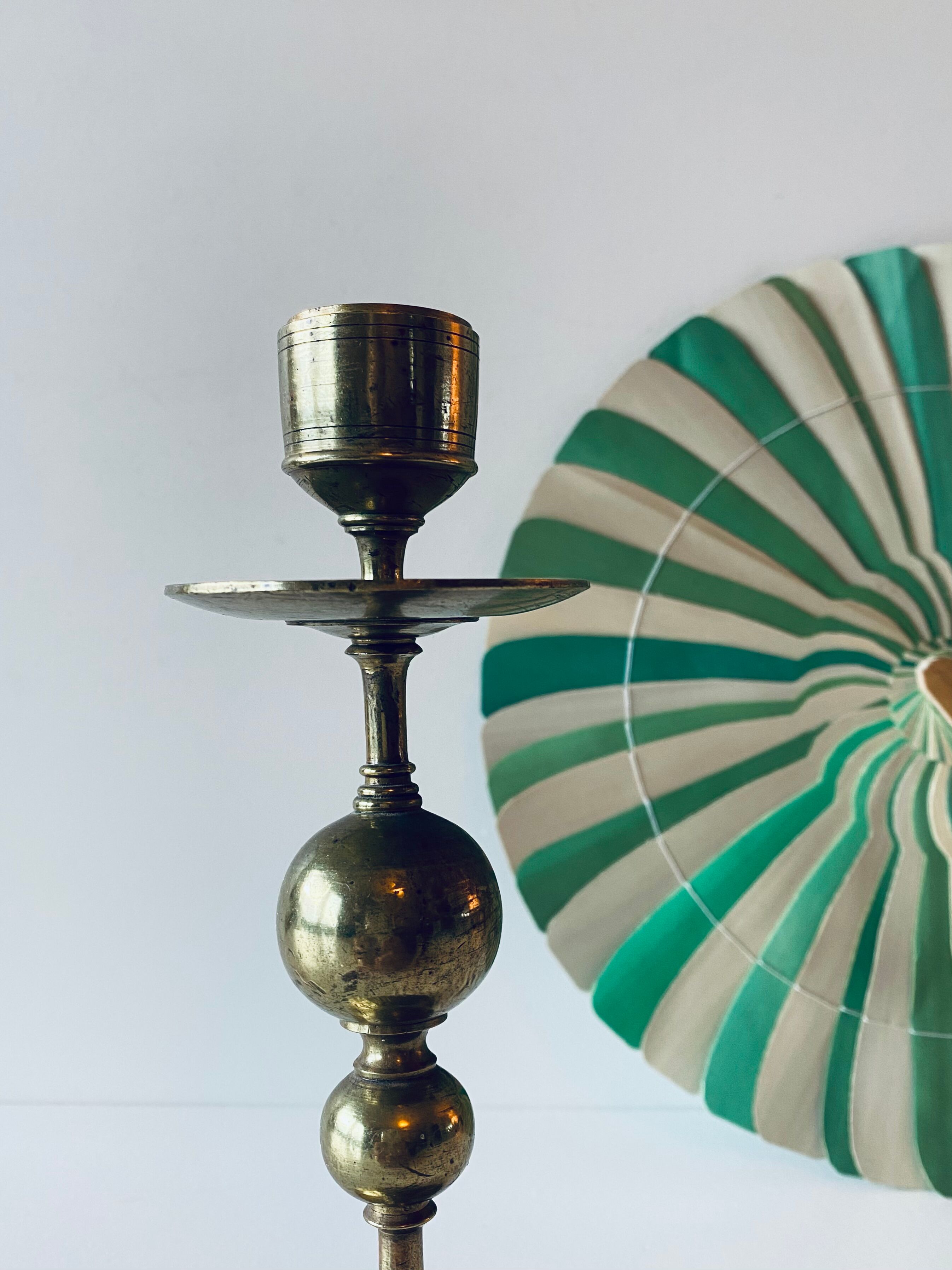 Brass ball bougeoir