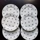 6 vintage white porcelain dinner plates with blue roses