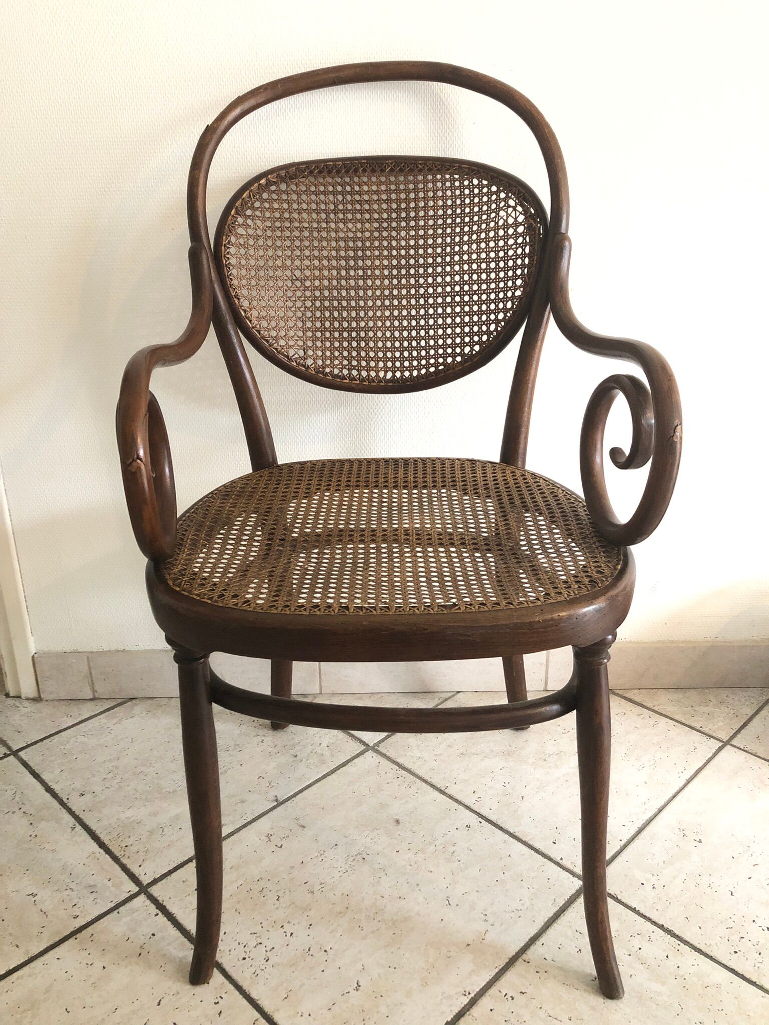 Canned Thonet armchair