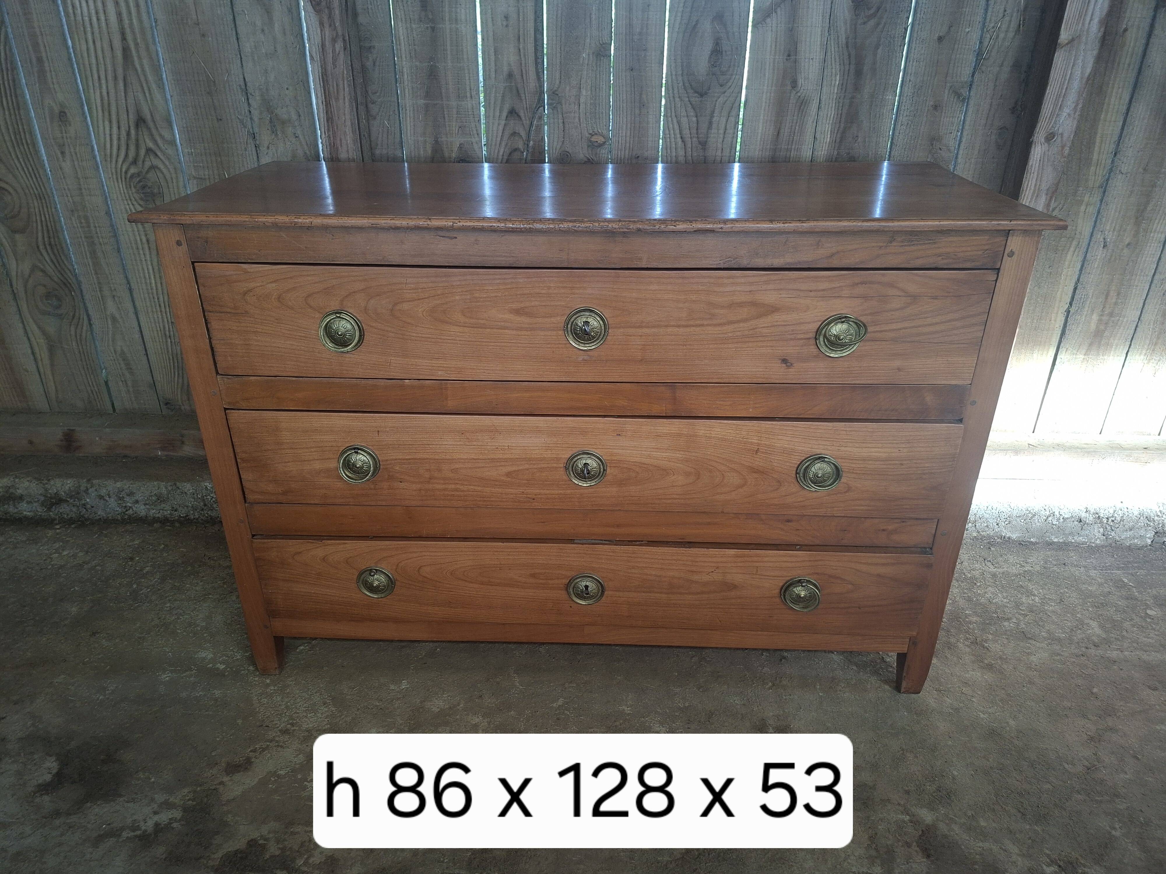 Louis XVI period commode in solid cherry wood (ombp)