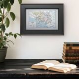 Printed in 1889, the Morbihan, old map.