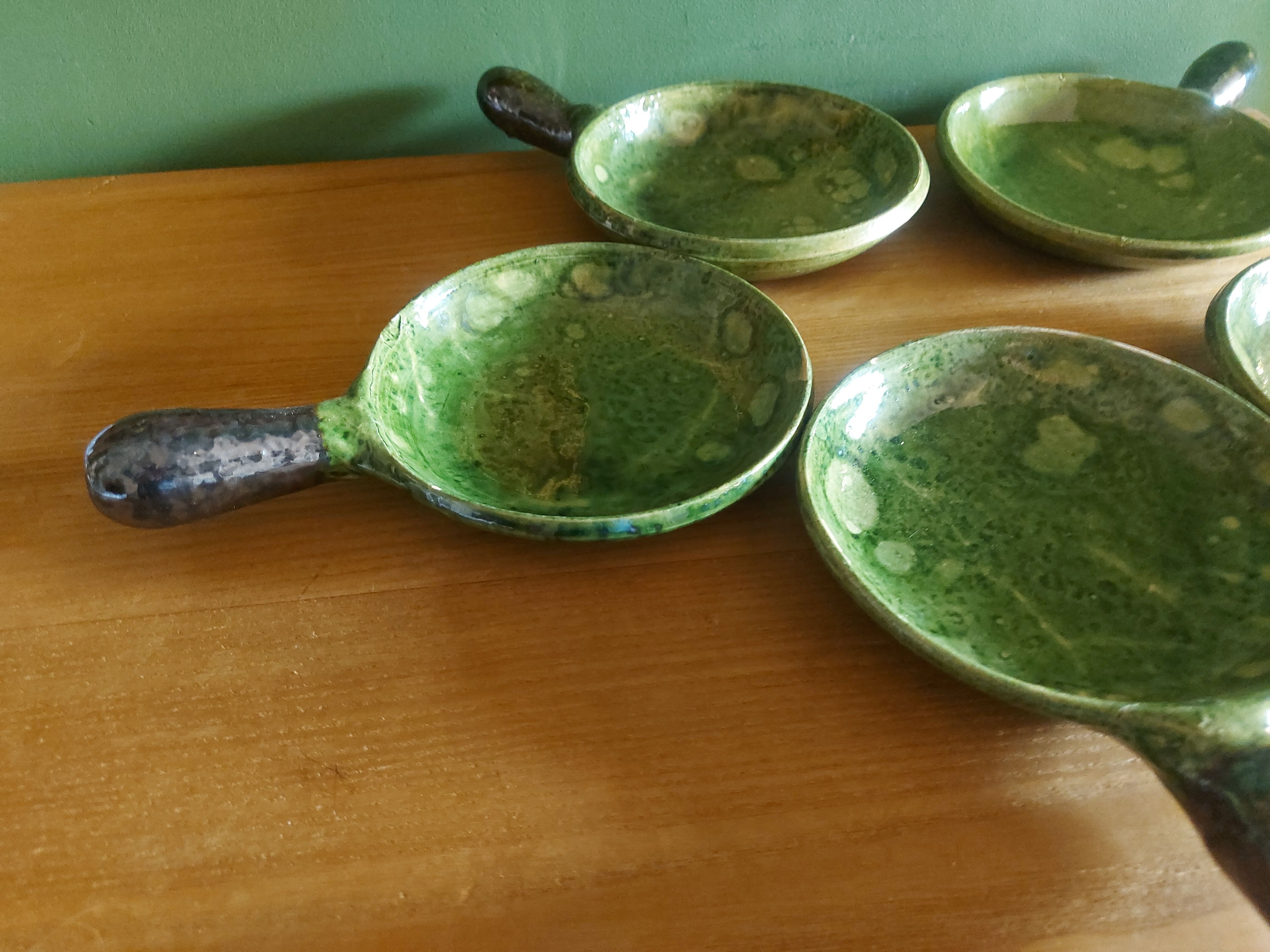 5 cups, Vallauris ceramic pans