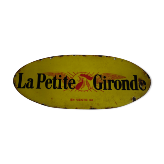 Plaque émaillée jaune "La Petite Gironde"