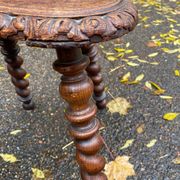 19th-century Renaissance carved oak desk with chair