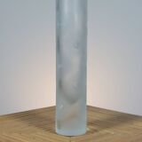 Frosted artisanal vintage glass vase
