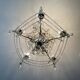 Antique cage chandelier with rock crystal pendants