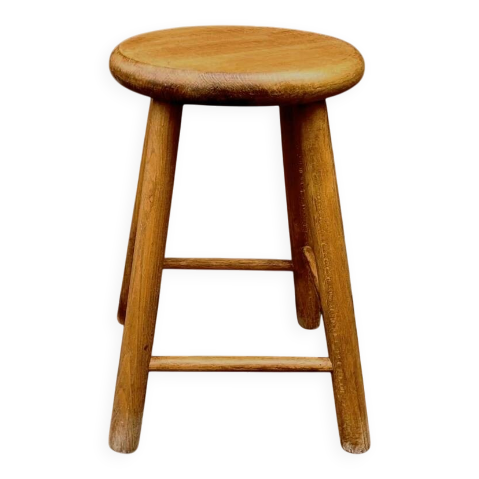 Vintage solid wood stool – 4 legs – Scandinavian style