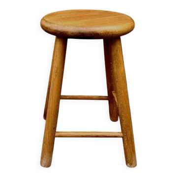 Vintage solid wood stool – 4 legs – Scandinavian style