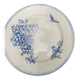 Assiette plate de collection, terre de fer, malaca,motif d'oiseau,papilon et fleurs, made in france
