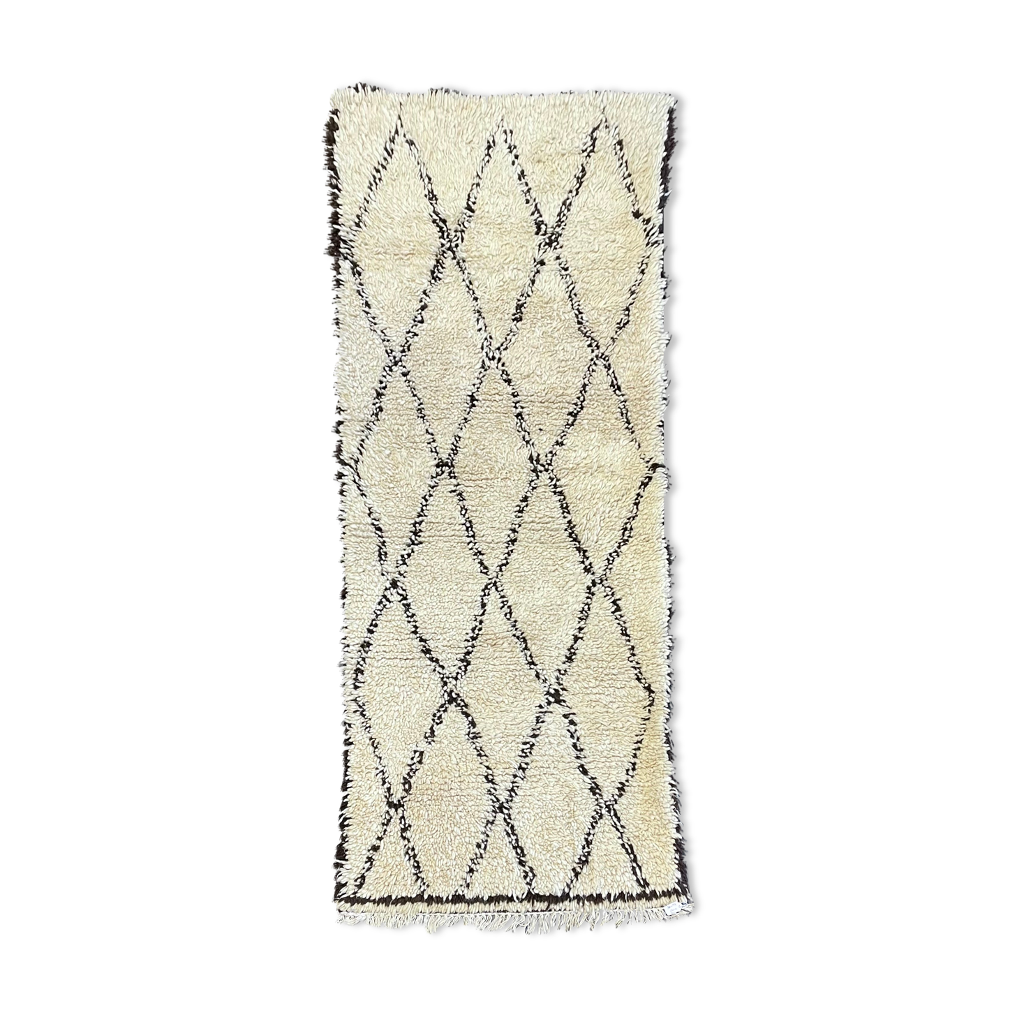 Vintage Moroccan berber carpet Beni Ouarain 85x210 cm