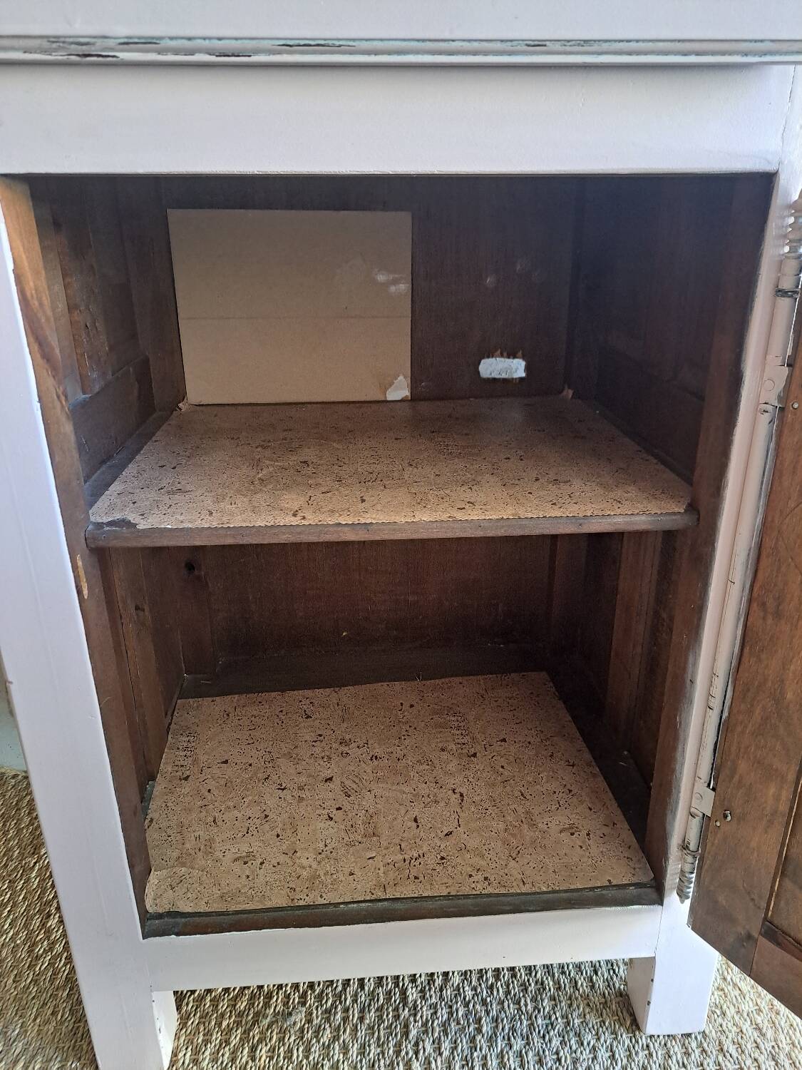 Old high jam bowl in pink painted solid wood