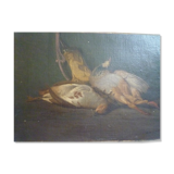 Oil on canvas still life game nineteenth