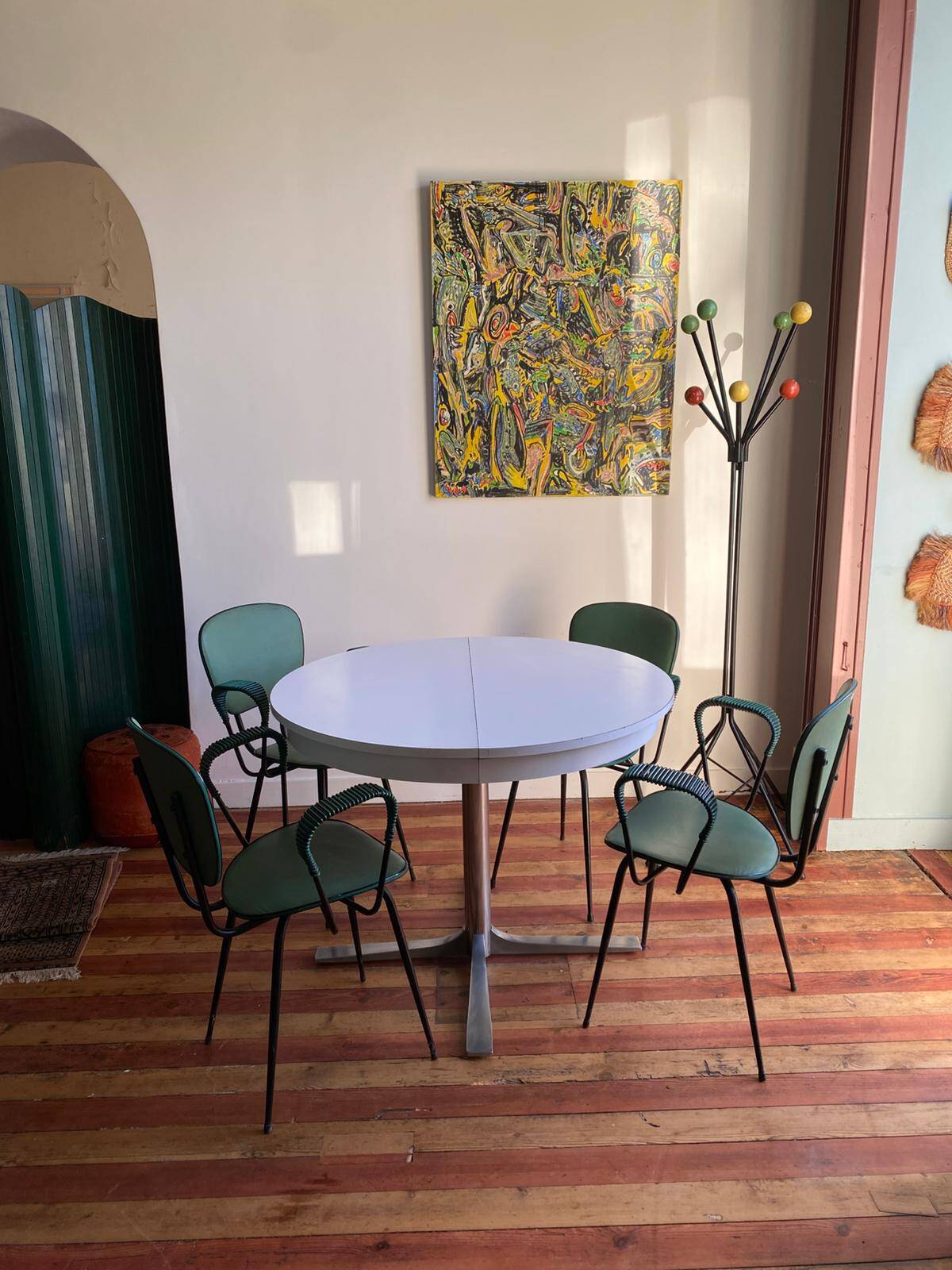 4 chaises vertes (Dans le gout de) jacques Hitier
