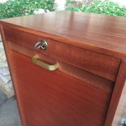 Wooden curtain filing cabinet, good general condition some traces of wear.