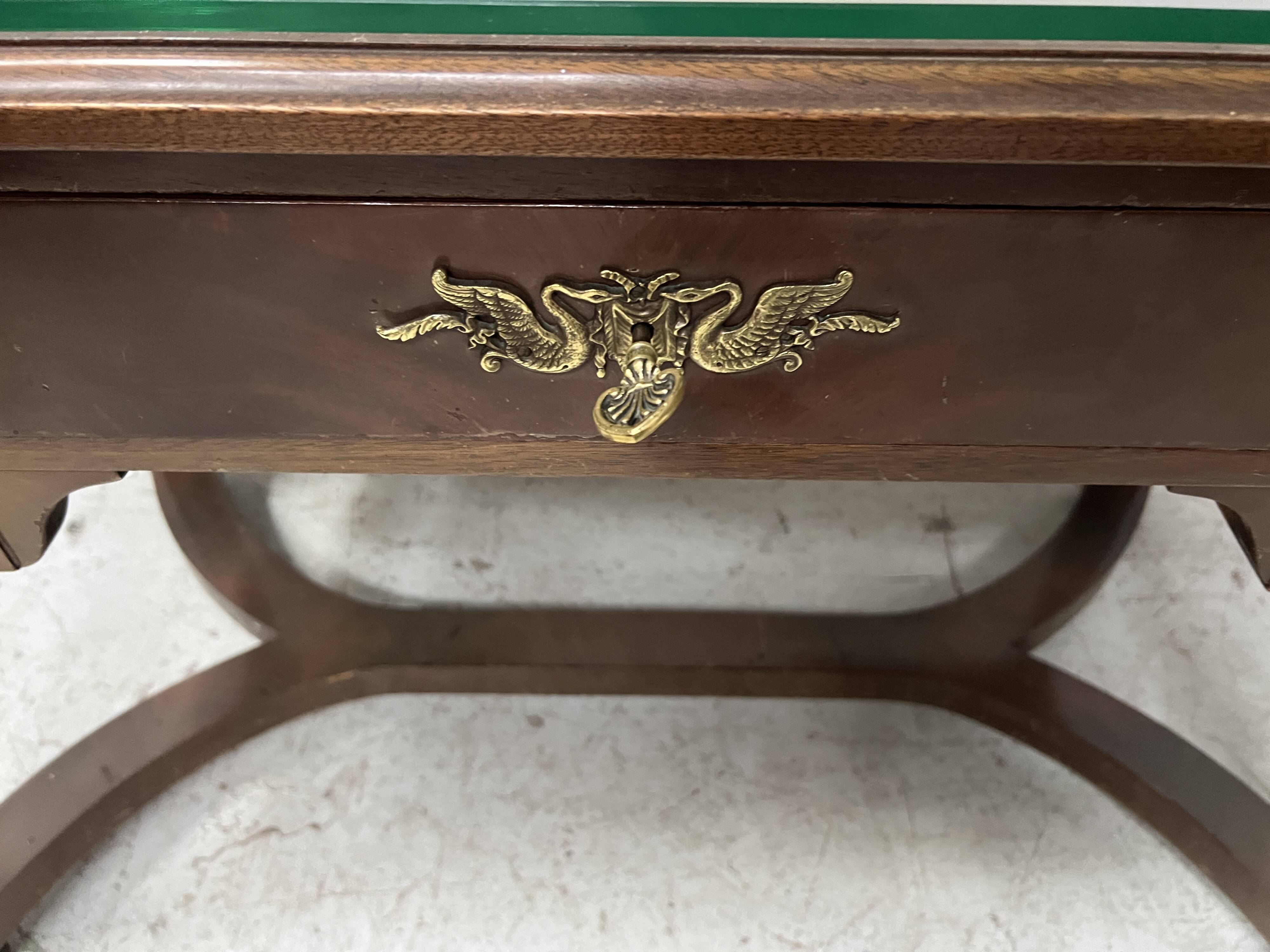 Empire style desk in mahogany and veneer, 20th century