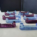 12 glass knife holders in 2 colors