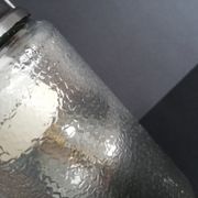 1990s Russian Soviet glass mason jar table lamp lantern Industrial