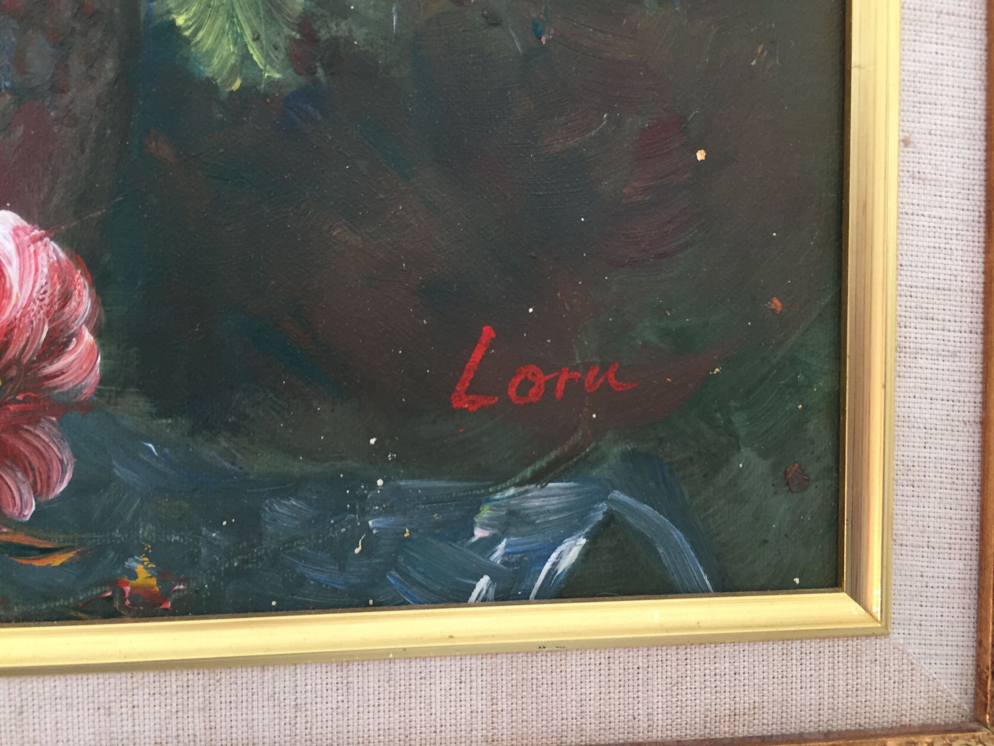 Framed canvas flower board