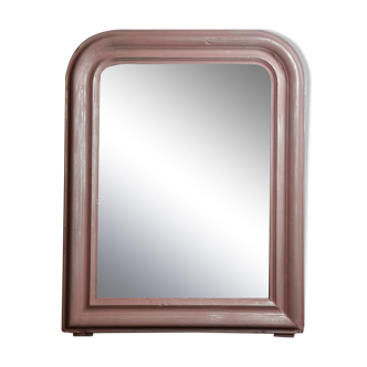 Louis Philippe style mirror patinated powder pink and silver, 58 cm