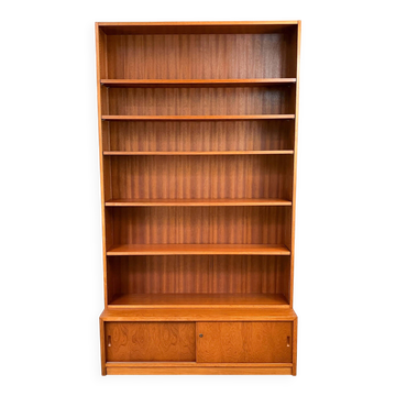 Bibliothèque avec meuble de base, teck, années 1960