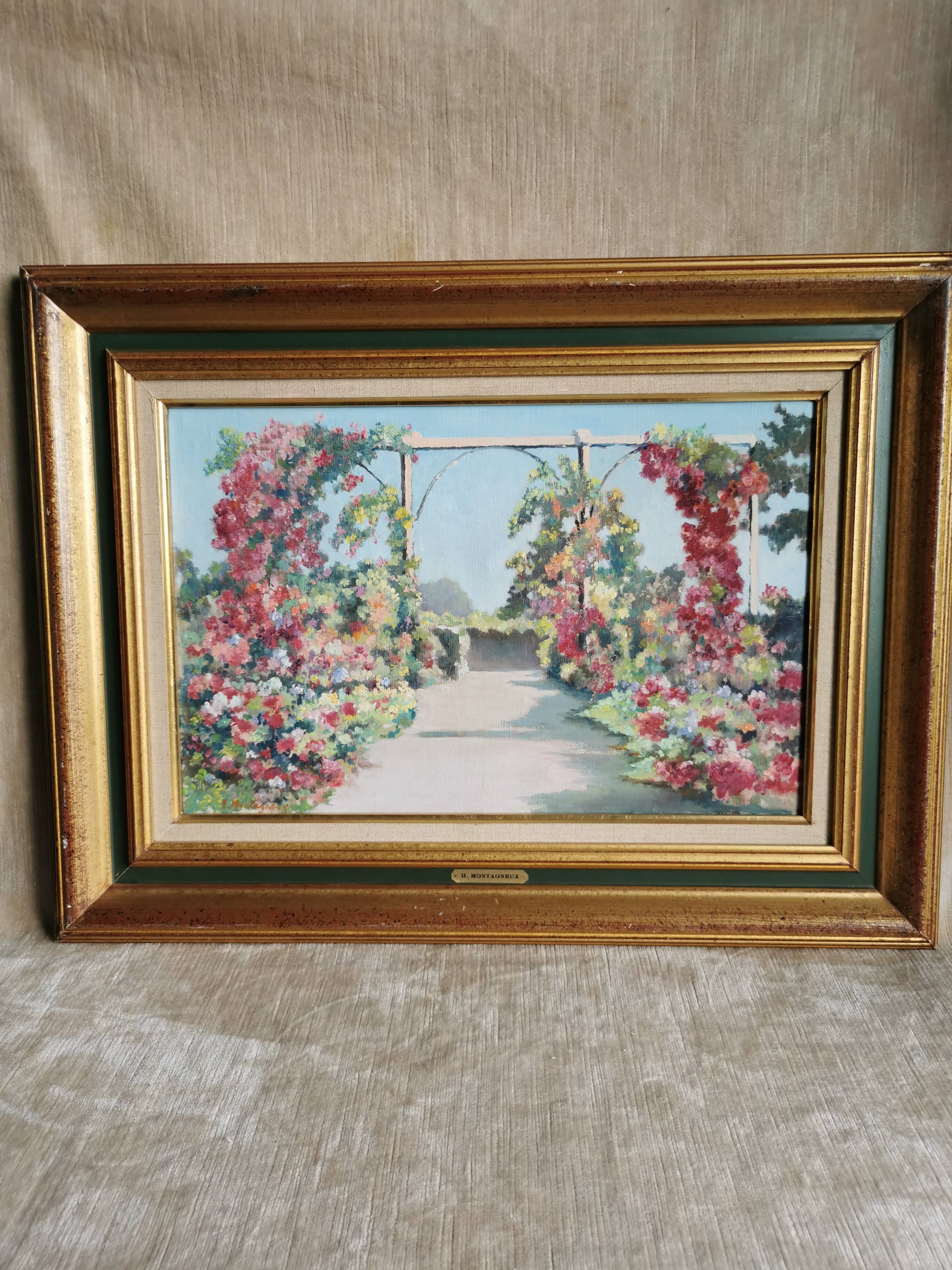 Tableau terrasse fleurie par Montagneux Henri