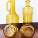 Set of two vintage amber glass carafes attributed to Lubiana.