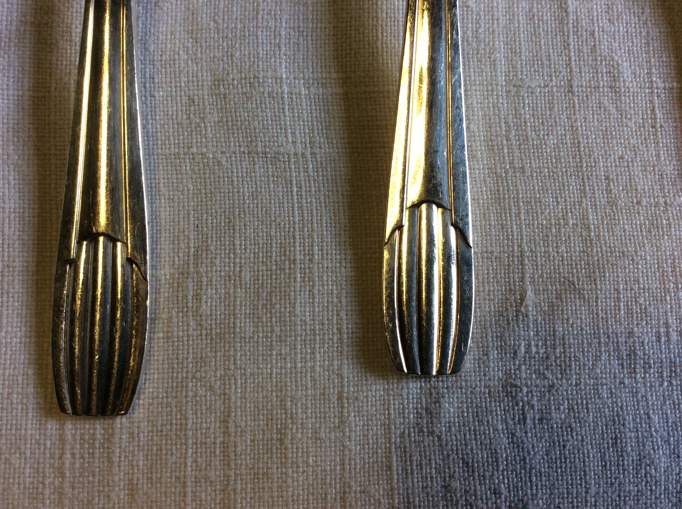 12 mocha spoons, silver metal
