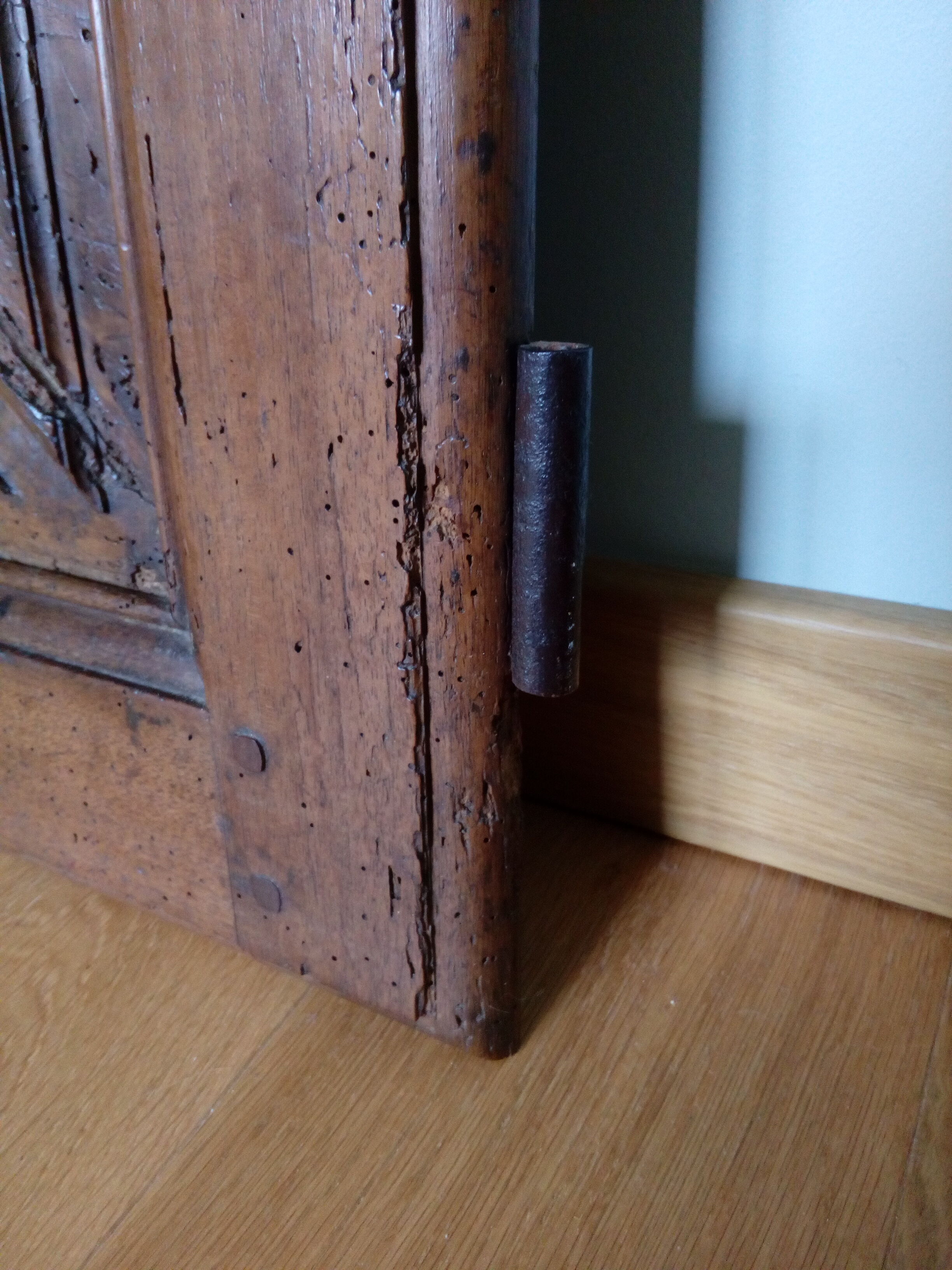 Old wooden door with lock