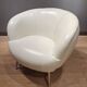 2 white leather armchairs, 1980s