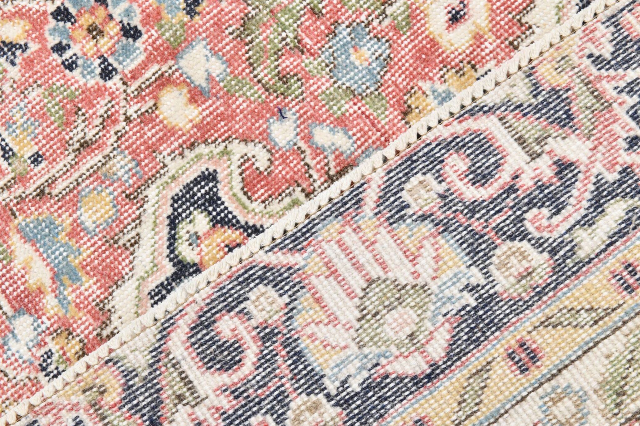 Tapis oriental persan rouge et bleu marine, 207 x 315 cm