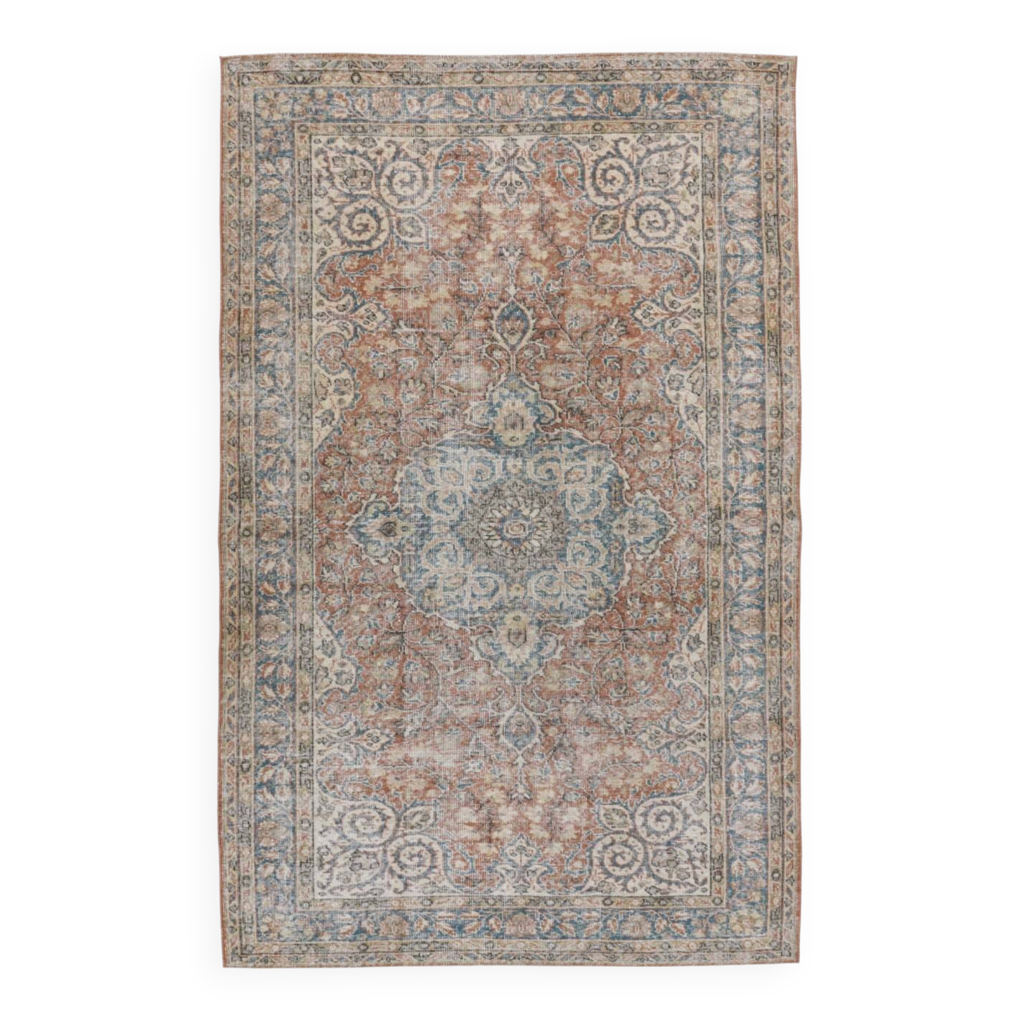 5x9 Blue Red Oriental Classic Vintage Rug, 168x268Cm
