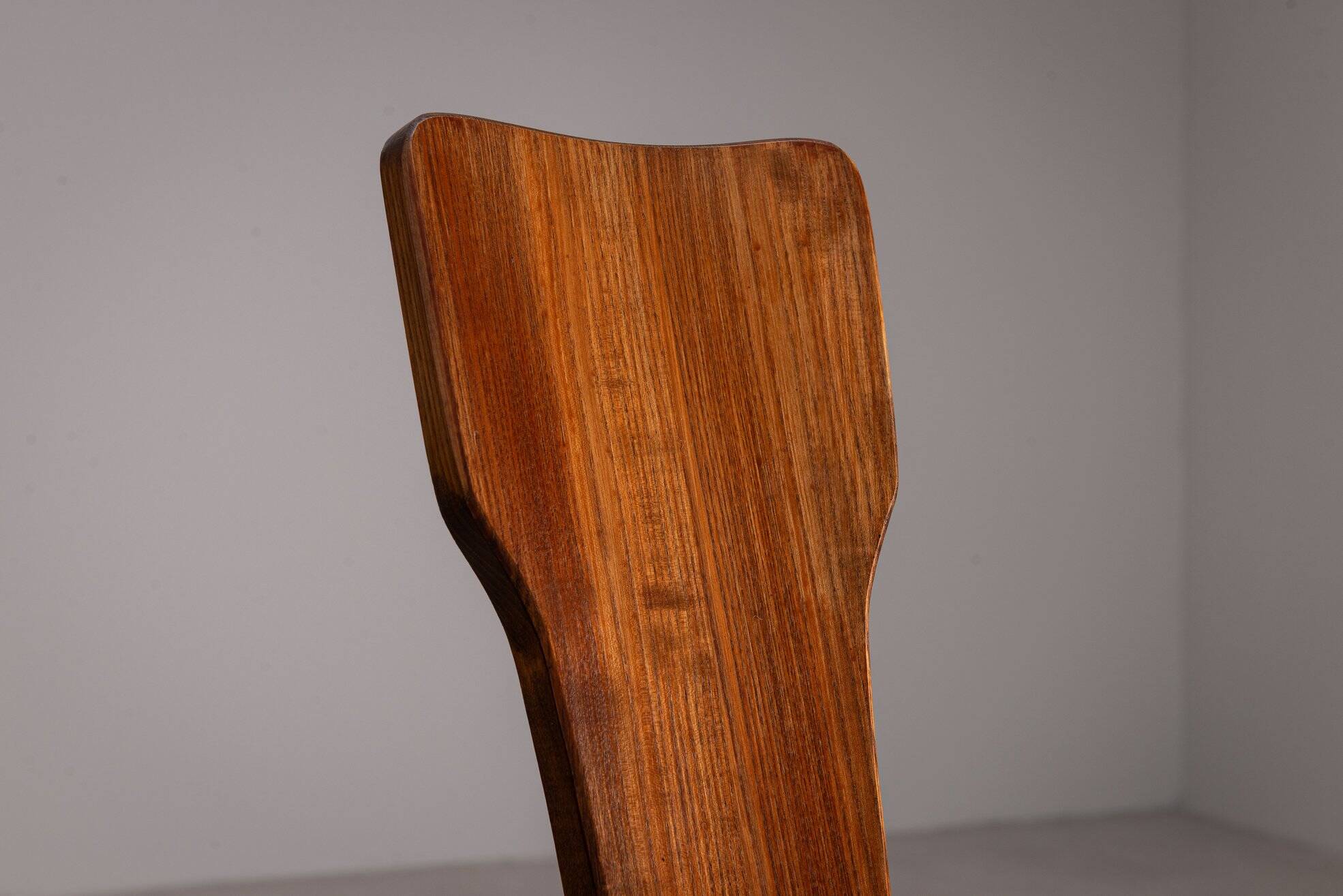 Pair of sculptural rustic wooden chairs in pine France 1960