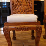 6 carved solid teak chairs
