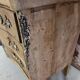 Stripped chest of drawers with bronze handles