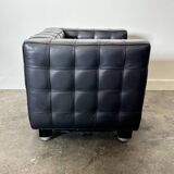 Wittmann Kubus Leather Armchair by Josef Hoffmann, 1980s